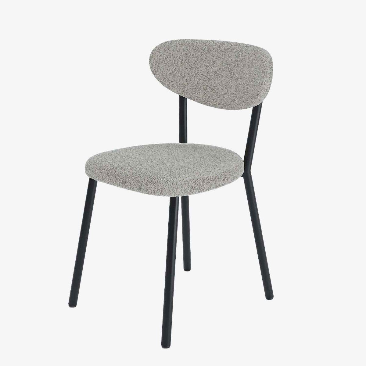 Lot de 2 chaises tissu bouclette pied métal