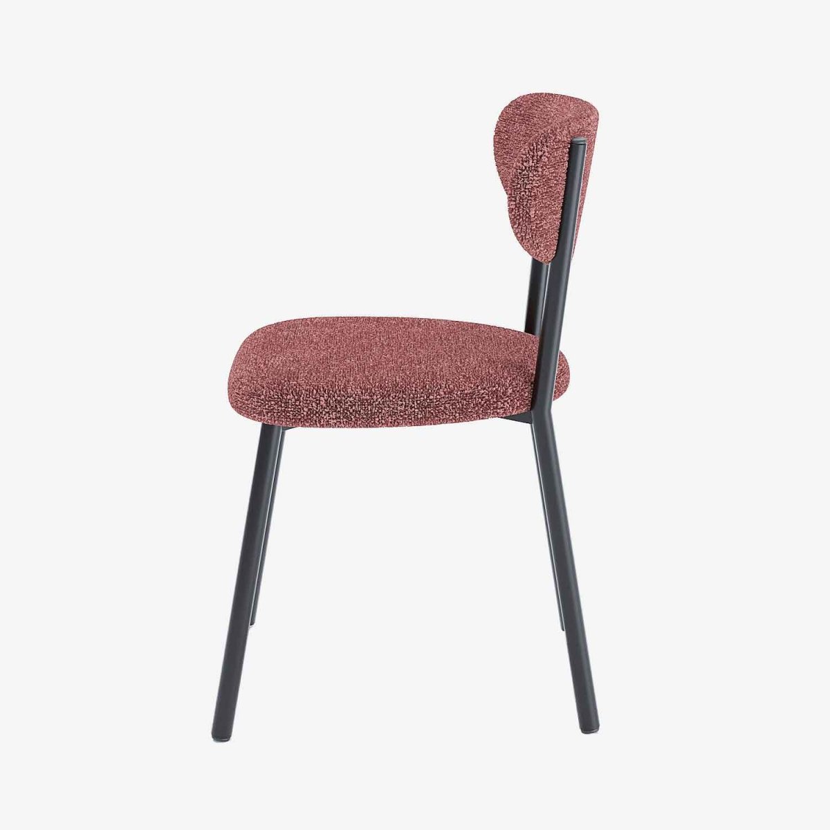 Lot de 2 chaises tissu bouclette pied métal