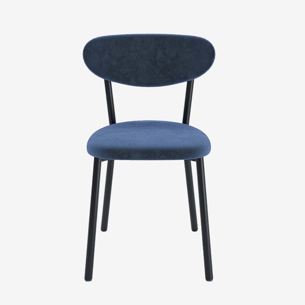 Lot de 2 chaises velours pied métal