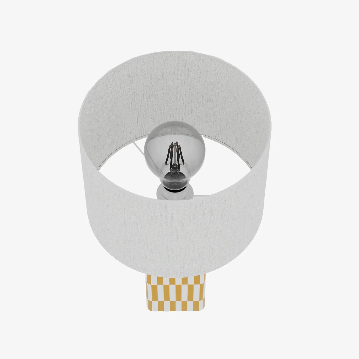 Lampe à poser Manet – céramique jaune et lin naturel