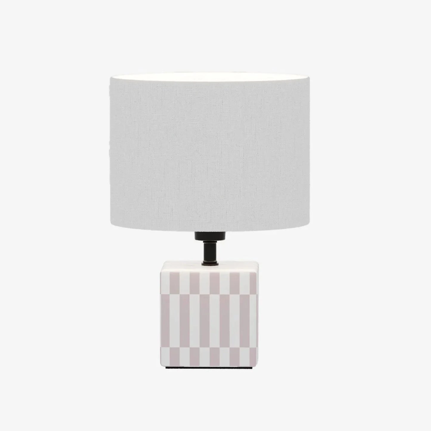 Petite Lampe à Poser Manet - Céramique rose et abat-jour en lin