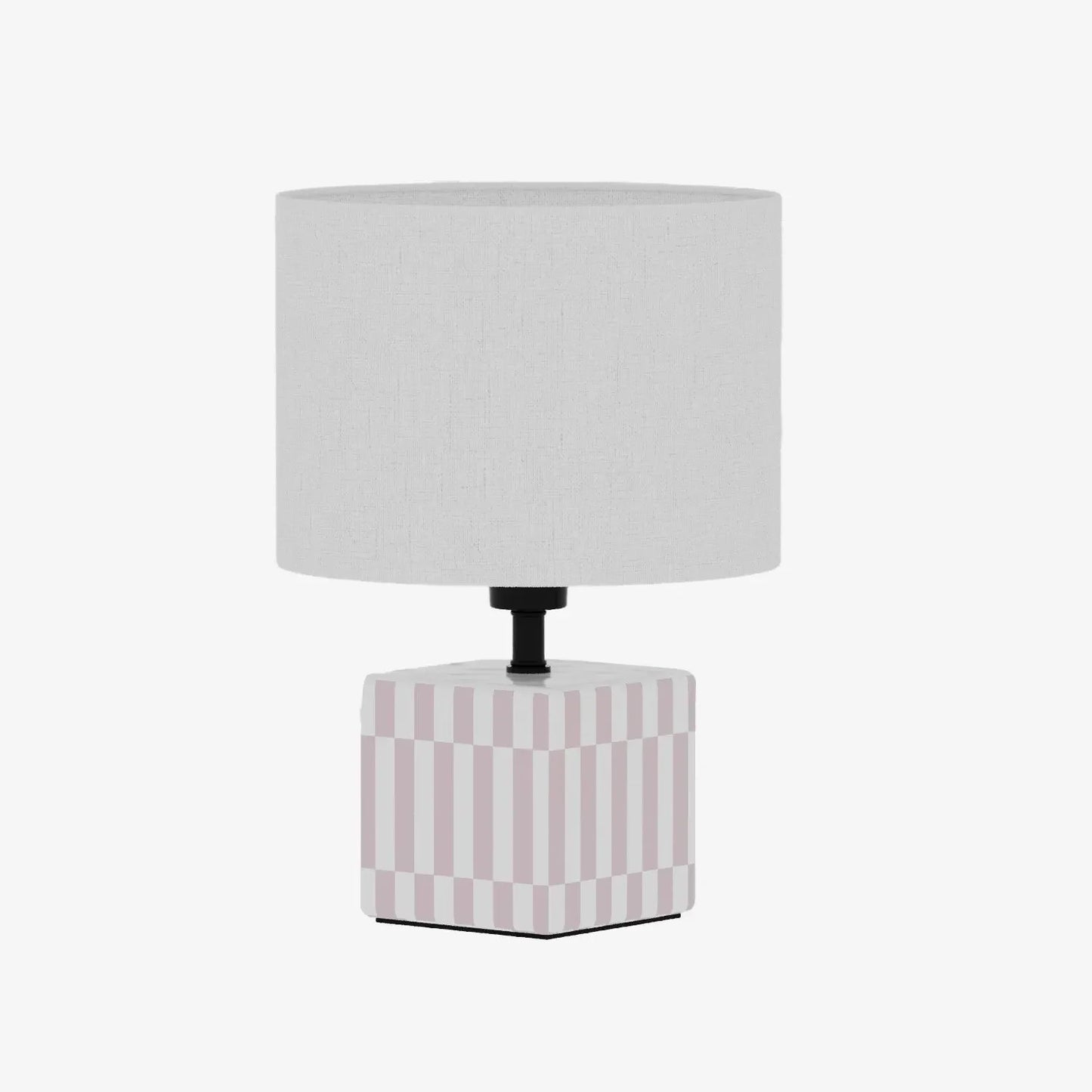 Petite Lampe à Poser Manet - Céramique rose et abat-jour en lin
