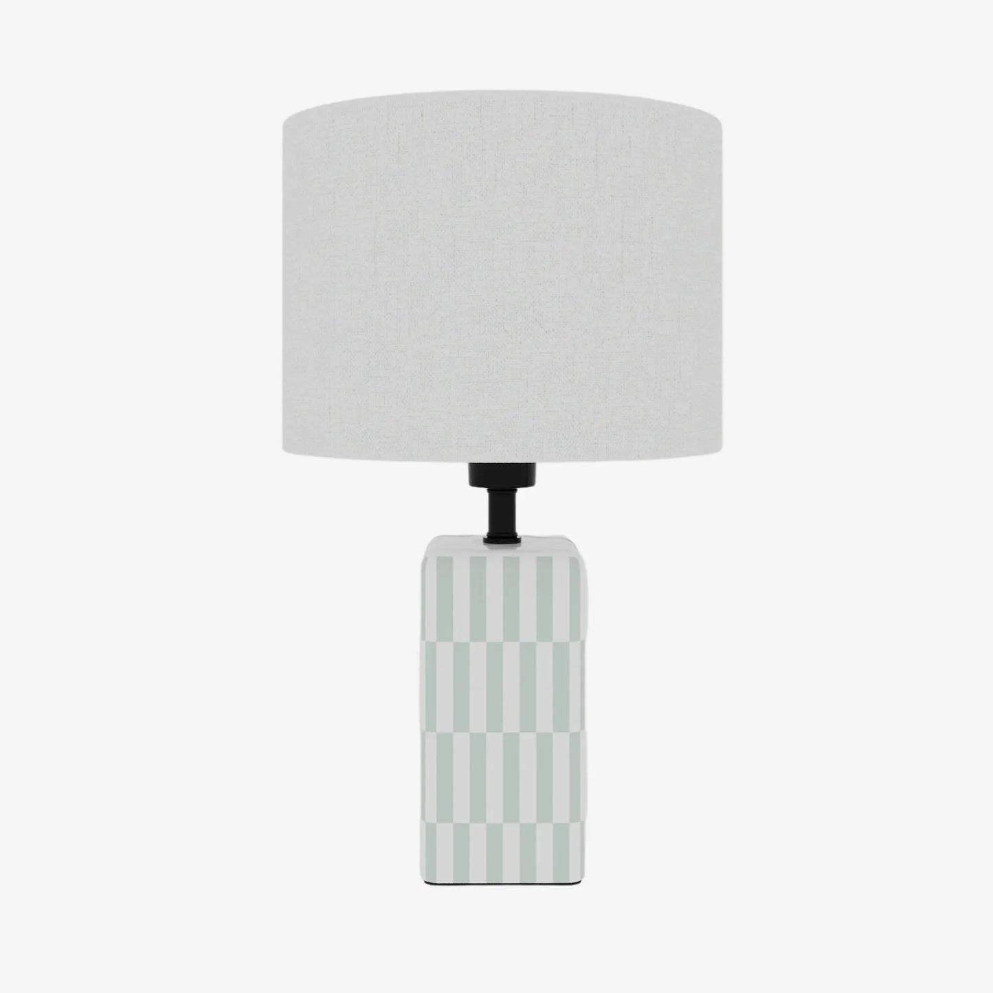Lampe à poser Manet – céramique vert d'eau et lin naturel