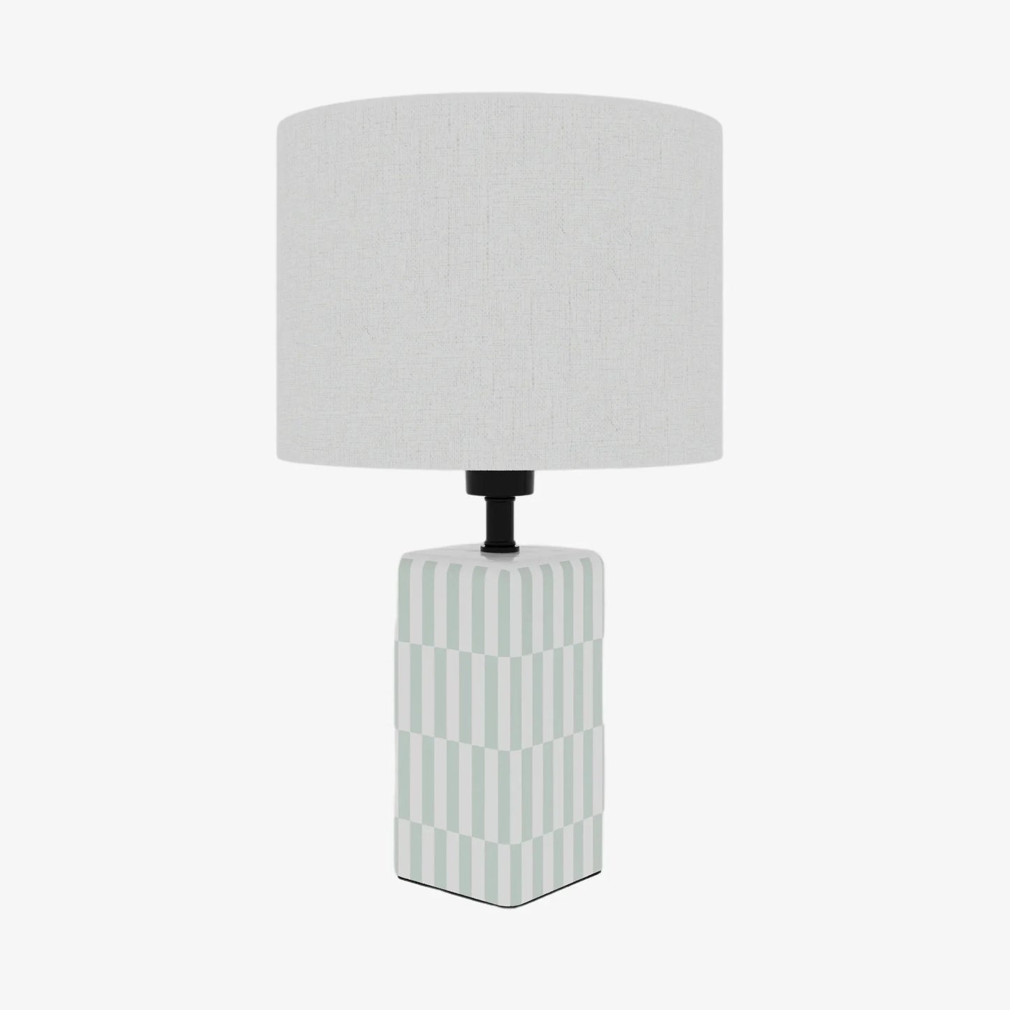 Lampe à poser Manet – céramique vert d'eau et lin naturel