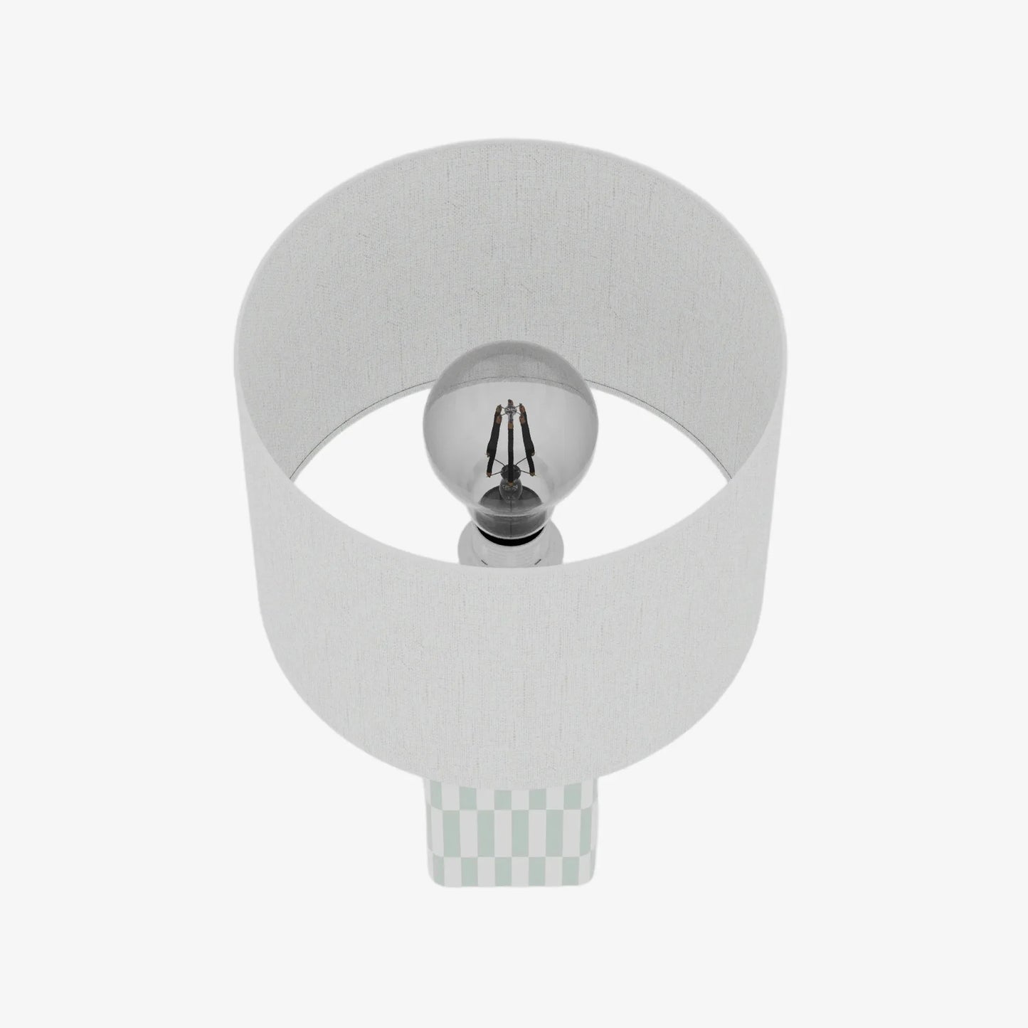 Lampe à poser Manet – céramique vert d'eau et lin naturel