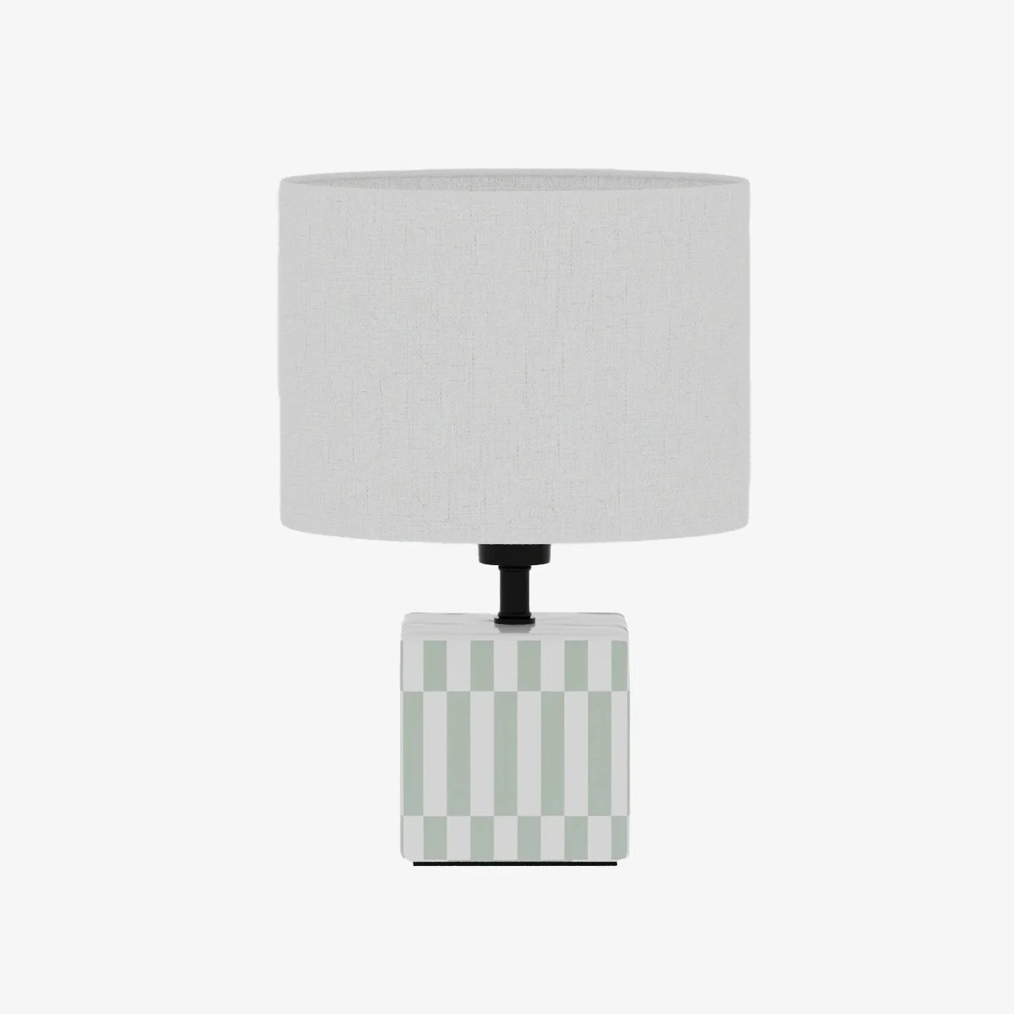 Petite lampe à poser Manet – céramique vert d'eau et lin naturel