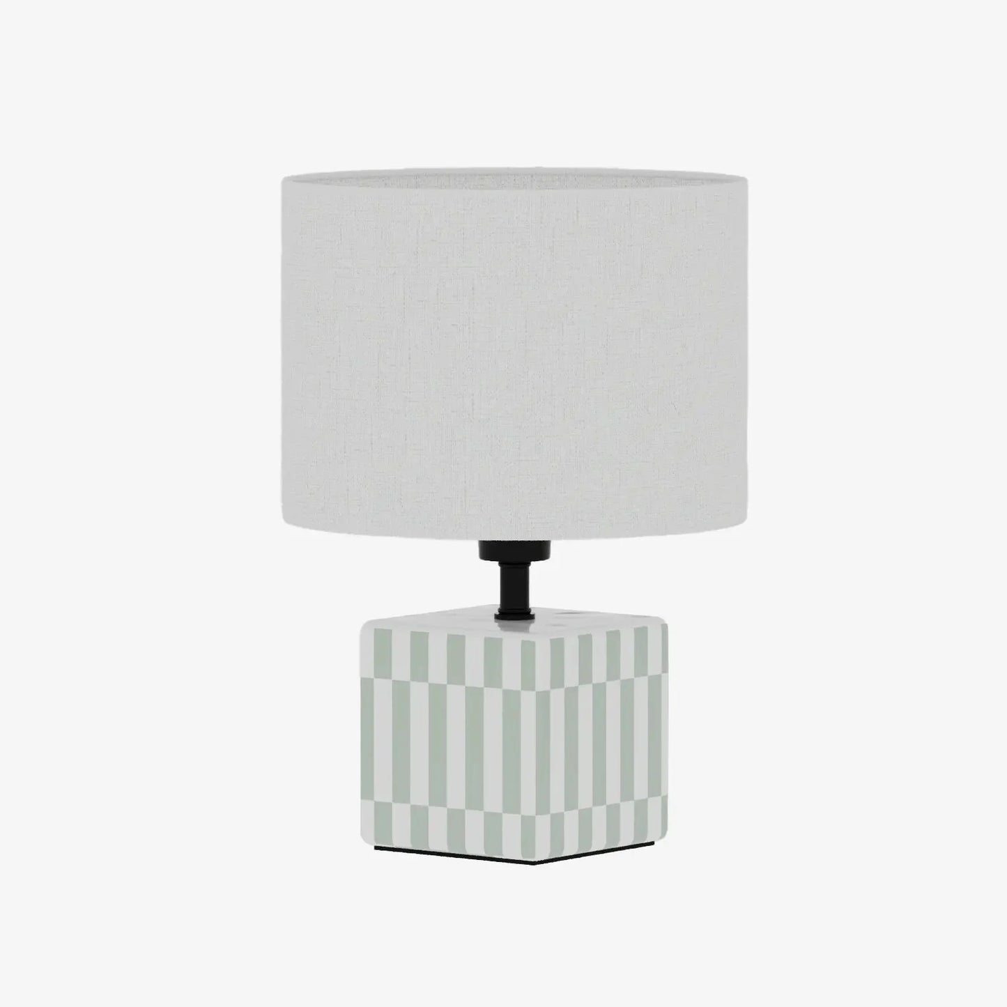 Petite lampe à poser Manet – céramique vert d'eau et lin naturel