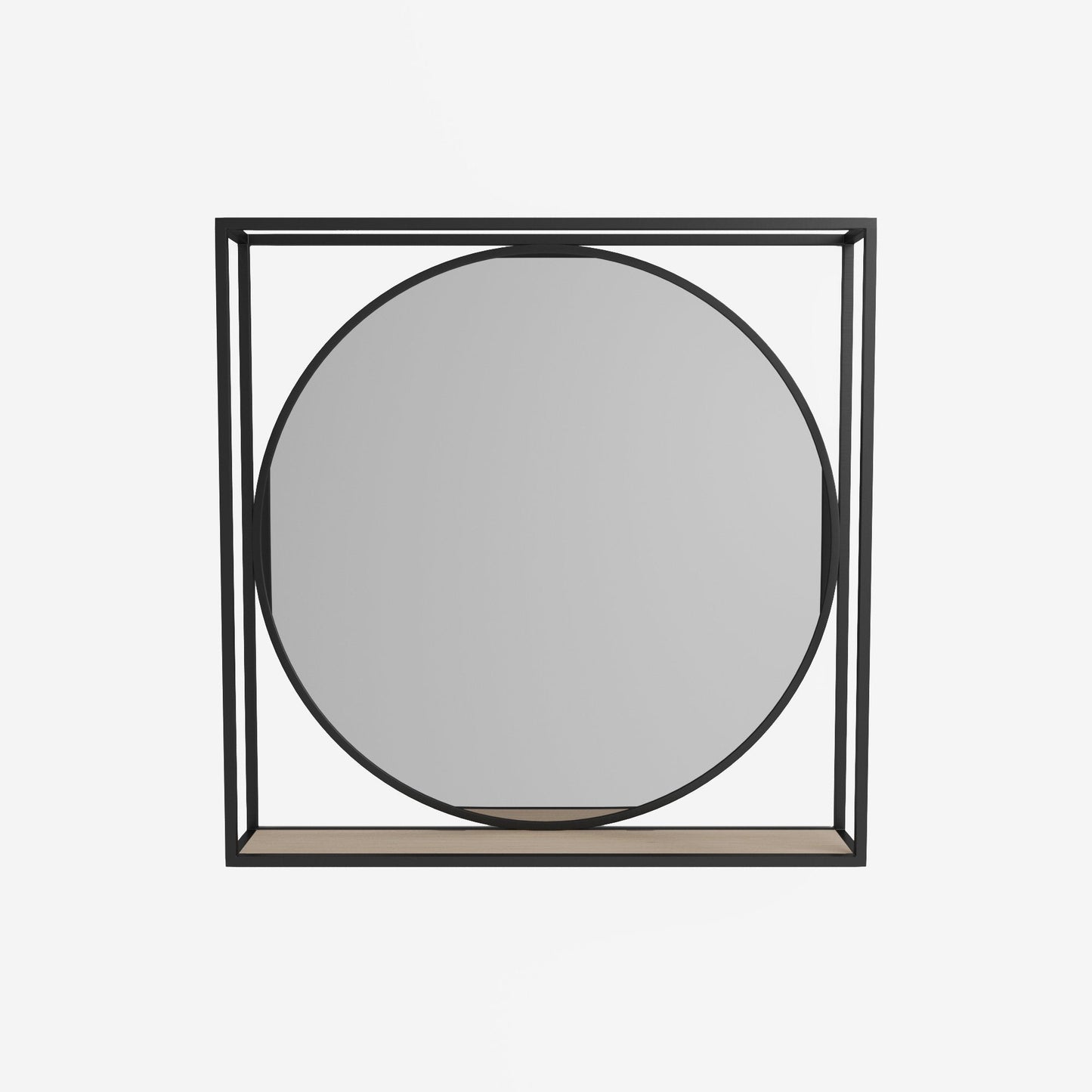 Miroir à formes géométriques en métal noir