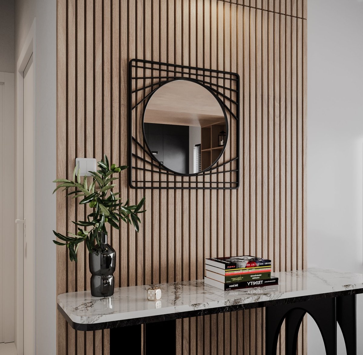 Miroir en métal noir