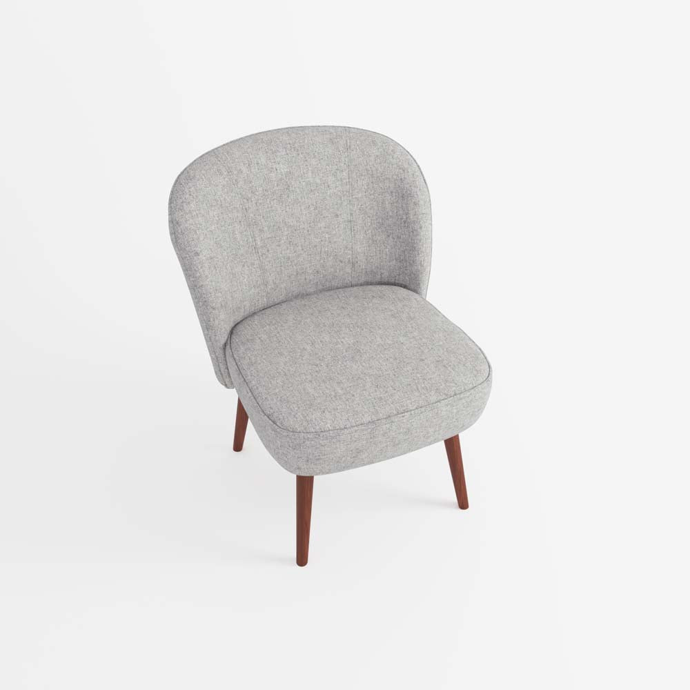 Petit fauteuil de salon en tissu gris