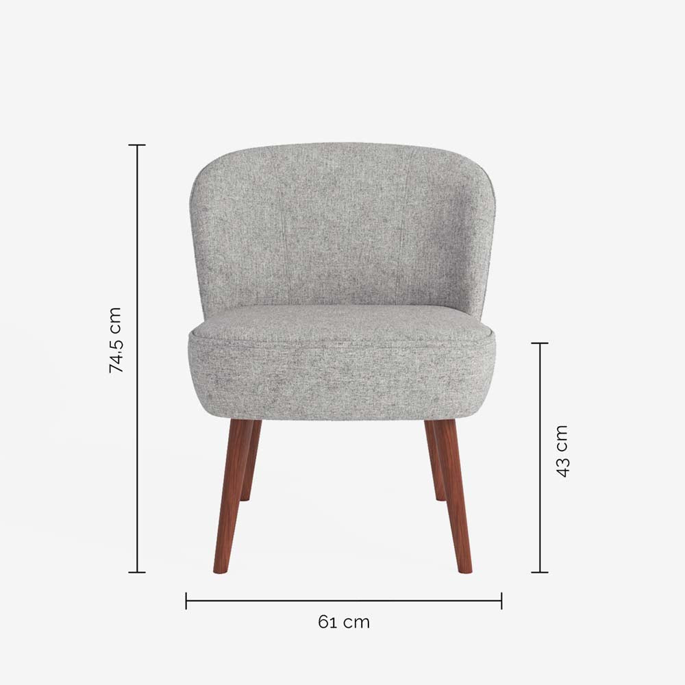 Petit fauteuil de salon en tissu gris