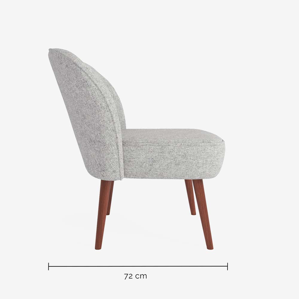 Petit fauteuil de salon en tissu gris