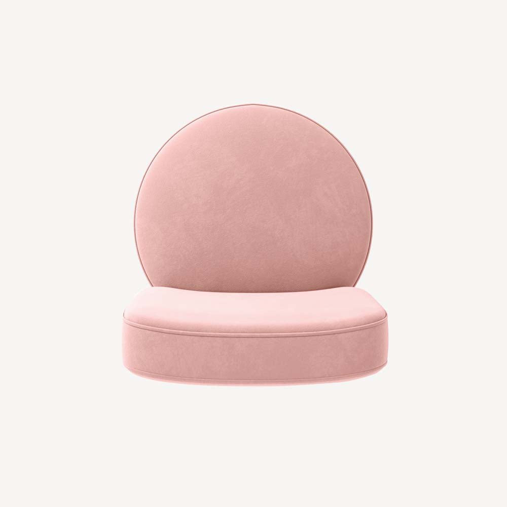 Petit fauteuil en velours rose vintage