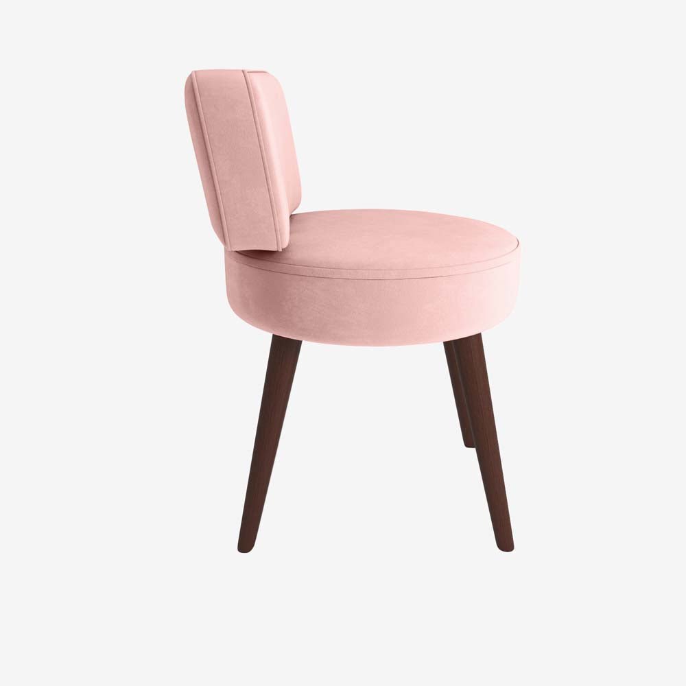Petit fauteuil en velours rose vintage