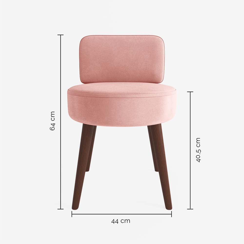 Petit fauteuil en velours rose vintage