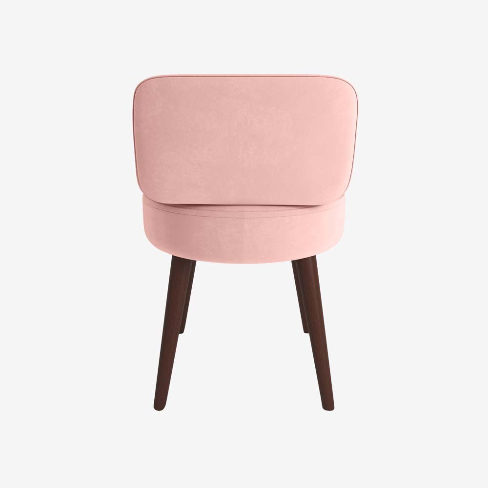 Petit fauteuil en velours rose vintage