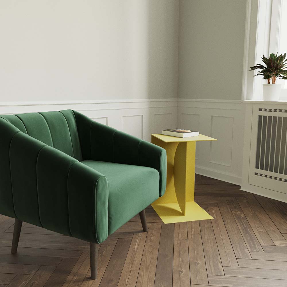 Fauteuil en velours vert sapin