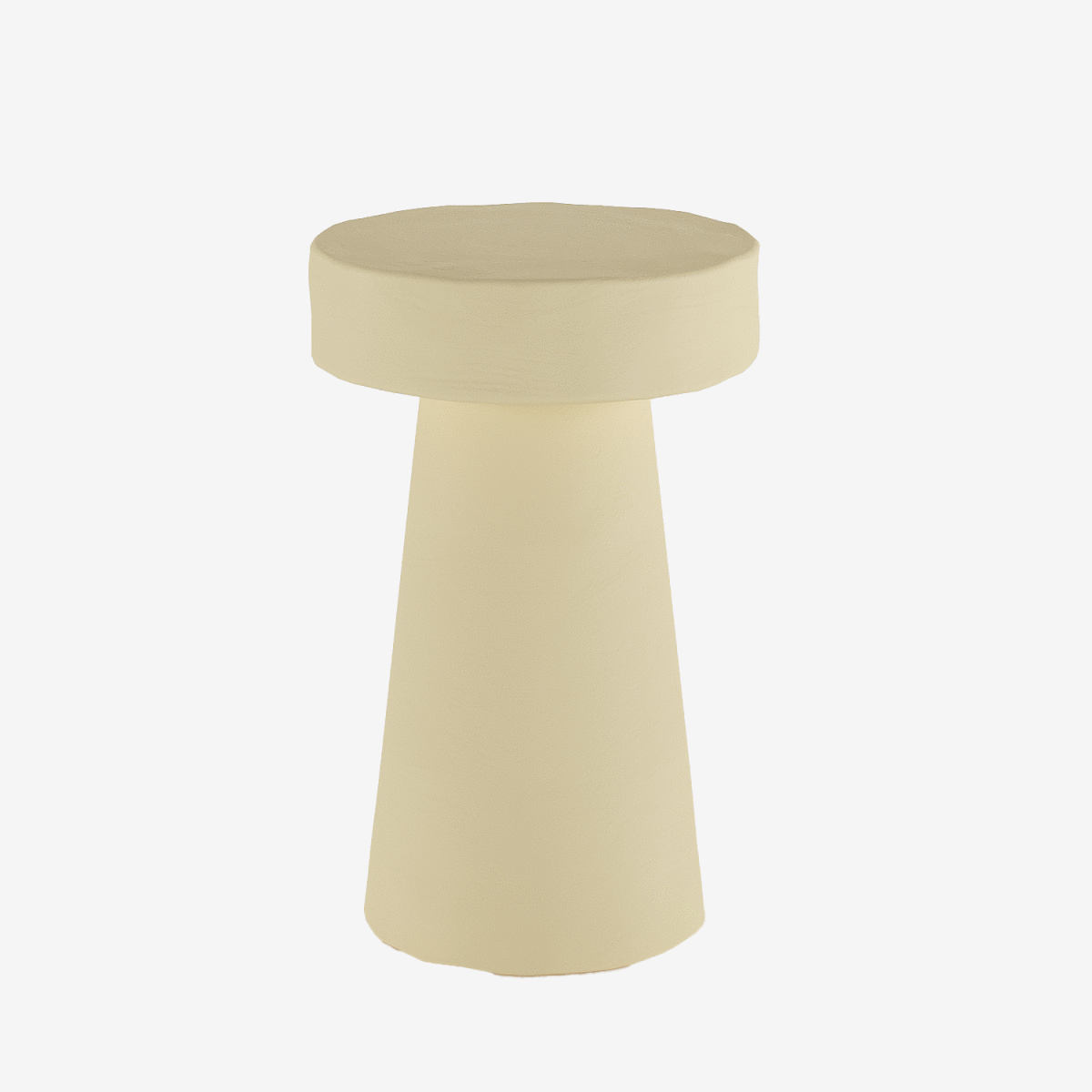 Petite table d'appoint ronde design en magnésie crème Anémone
