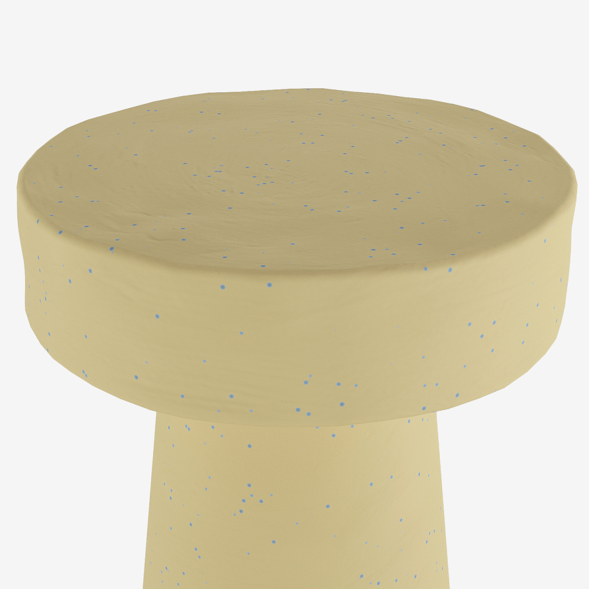 Petite table d'appoint ronde design en magnésie mouchetée de bleu Anémone