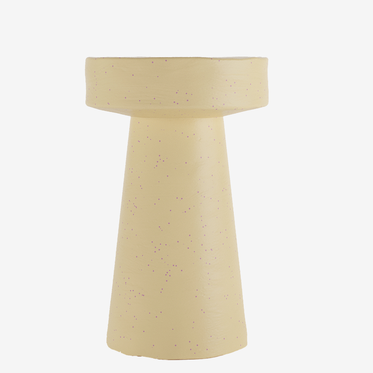 Petite table d'appoint ronde design en magnésie mouchetée rose Anémone