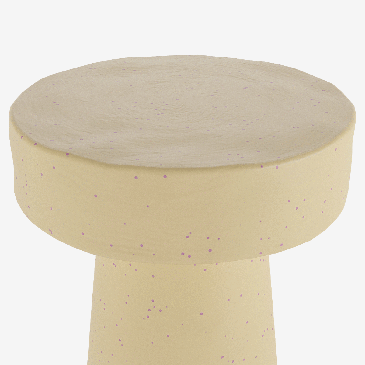 Petite table d'appoint ronde design en magnésie mouchetée rose Anémone