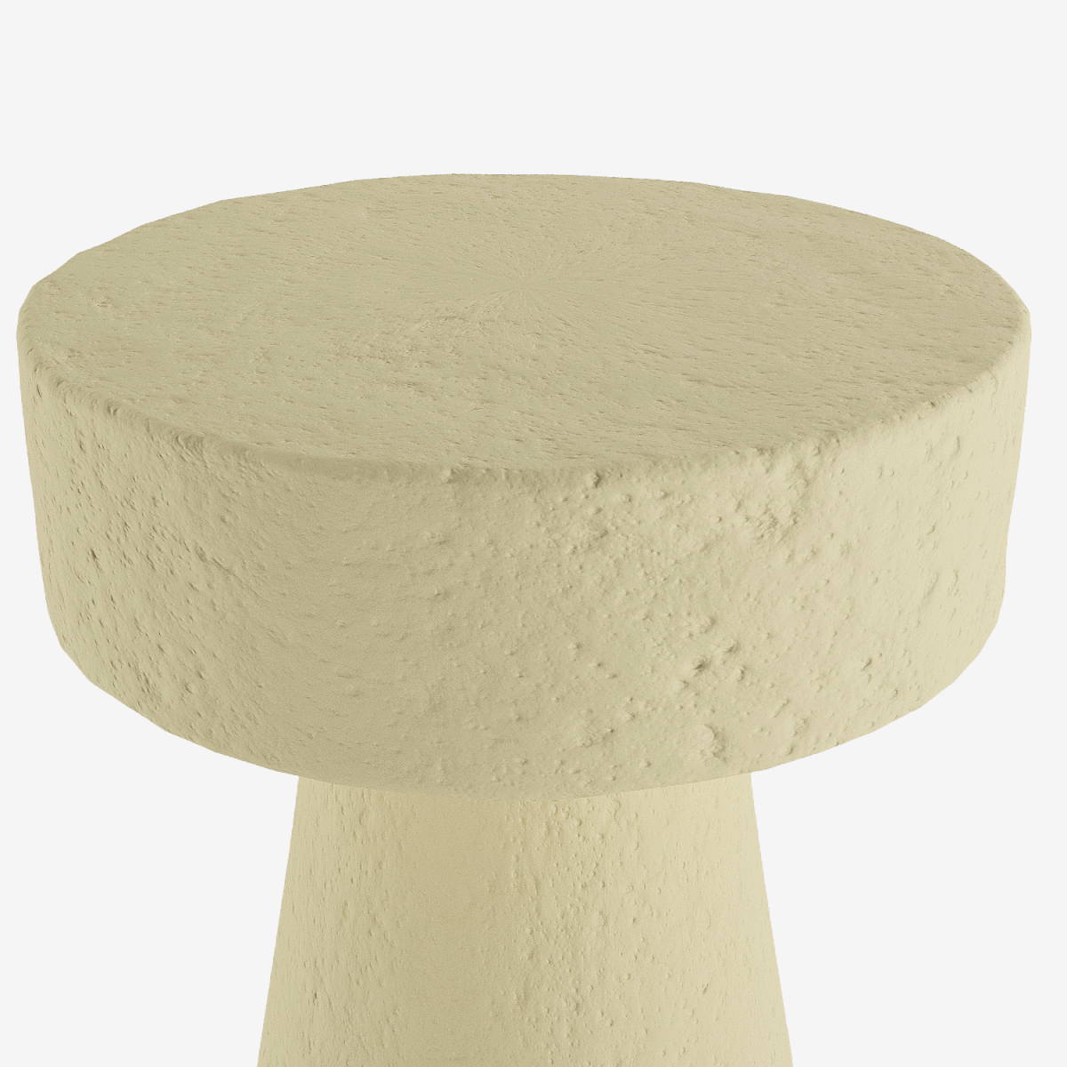 Table d'appoint circulaire en magnésie crème Marguerite