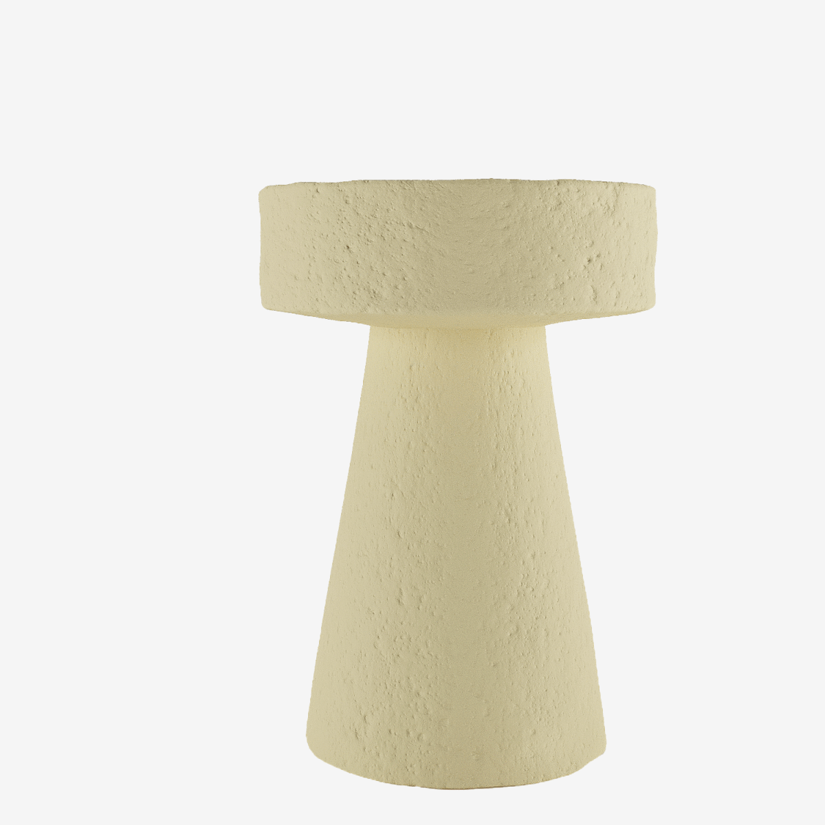 Table d'appoint circulaire en magnésie crème Marguerite