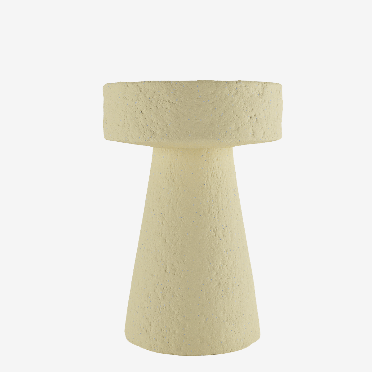 Table d'appoint circulaire en magnésie crème mouchetée bleu Marguerite