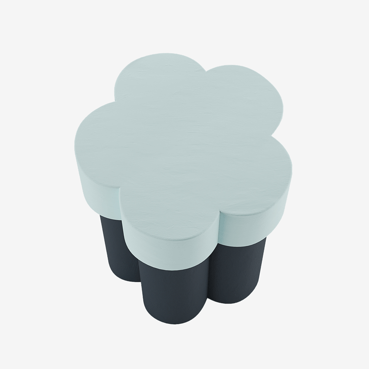 Table d'appoint en forme de fleur, magnésie bleue Magnolia