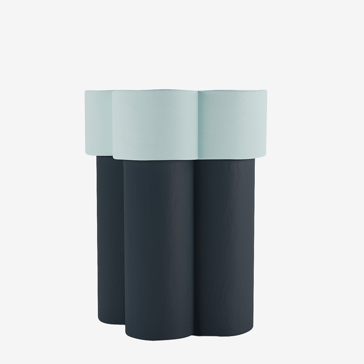 Table d'appoint en forme de fleur, magnésie bleue Magnolia