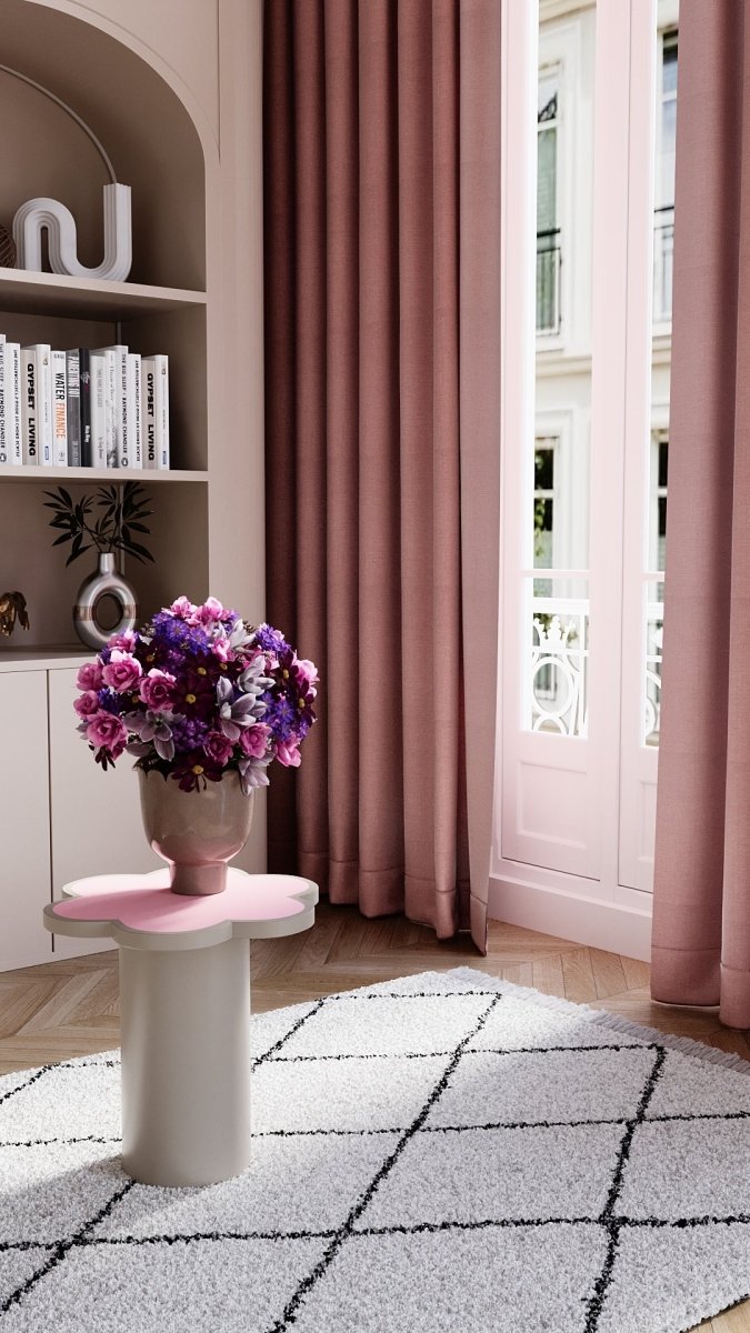 Table d'appoint fleur coloris rose Flora