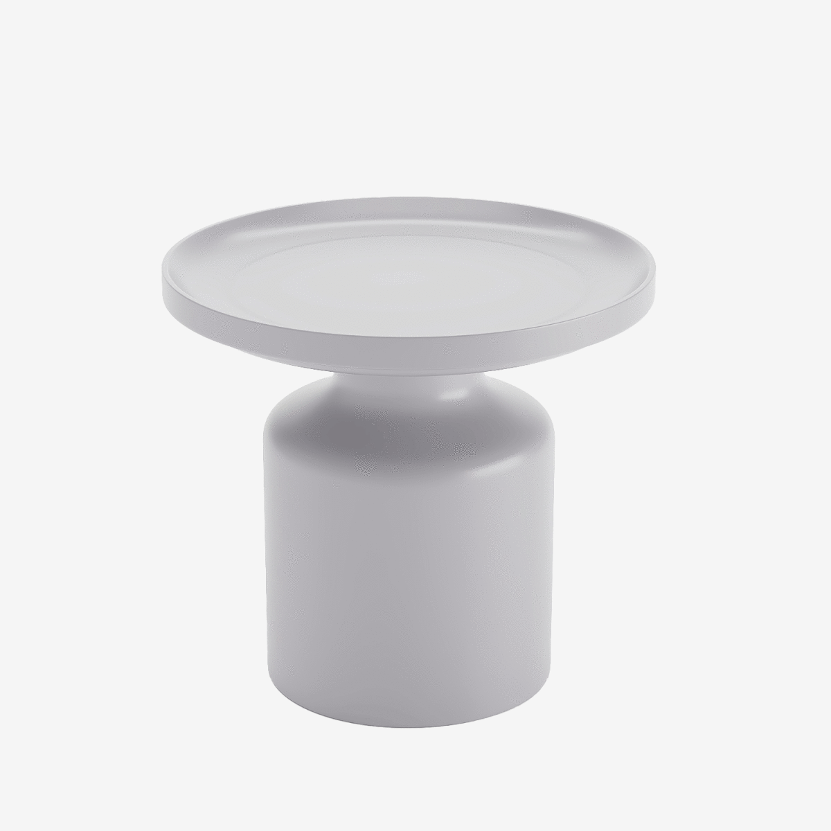 Table d'appoint ronde en métal gris clair