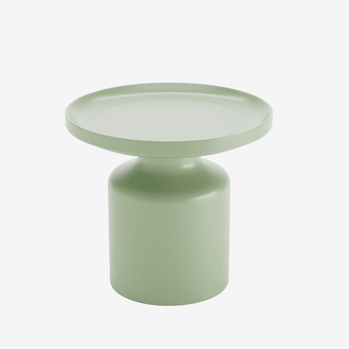 Table d'appoint ronde en métal vert d'eau
