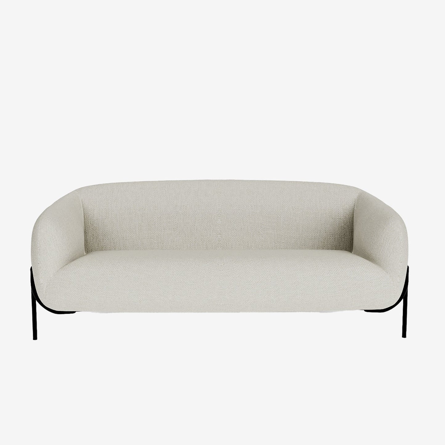 Joyce – Canapé design arrondi tissu chenille blanc