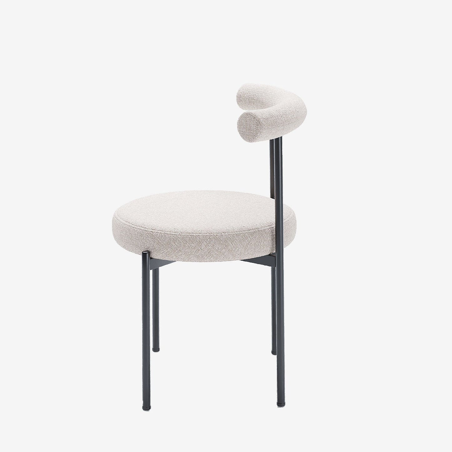 Lot de 2 chaises de salle à manger design moderne, velours crème Julia