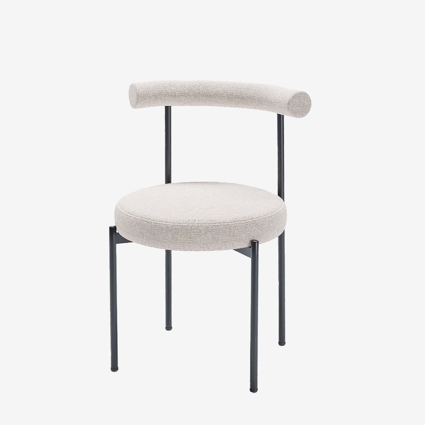 Lot de 2 chaises de salle à manger design moderne, velours crème Julia