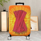 1-Piece Festive Orange Firecrackers Holiday Celebration Vibrant  Suitcase Luggage Cover, Stretch Protective Sleeve