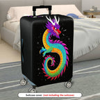 1-Piece Colorful Vibrant Dragon Mythical Fantasy Artistic  Suitcase Luggage Cover, Stretch Protective Sleeve