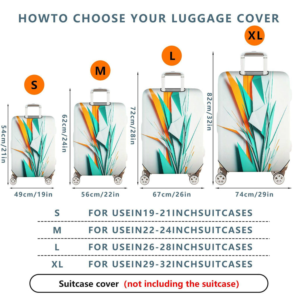 1-Piece Geometric Abstract Modern Colorful Vibrant Artistic  Suitcase Luggage Cover, Stretch Protective Sleeve