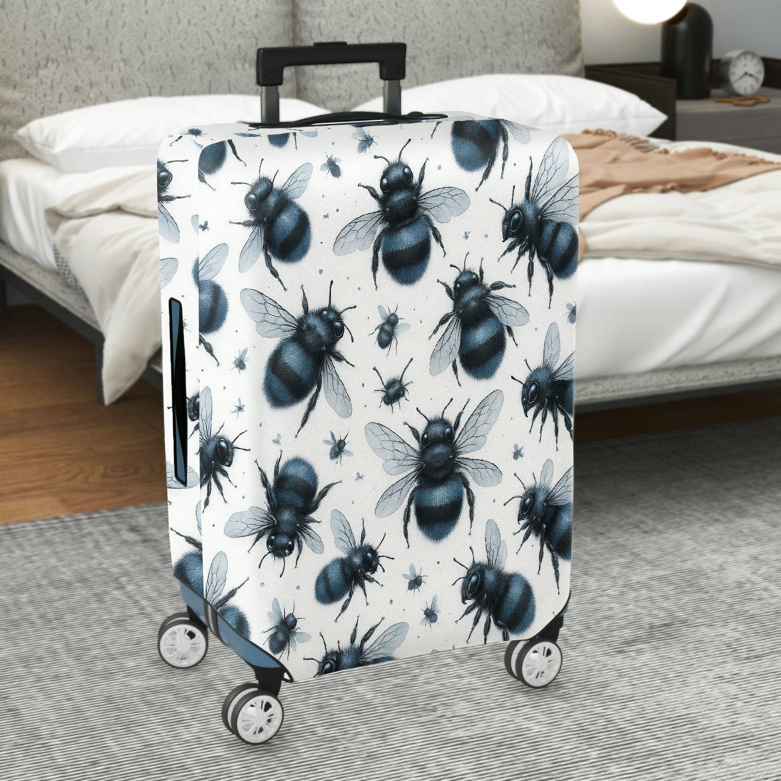 1-Piece Bee Insect Animal Pattern Nature Artistic Fun  Suitcase Luggage Cover, Stretch Protective Sleeve