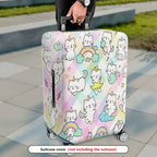 1-Piece Cute  Rainbow Cat Cloud Musical Notes  Suitcase Luggage Cover, Stretch Protective Sleeve