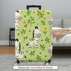 1-Piece Cute Zebra Animal Nature Floral Heart  Suitcase Luggage Cover, Stretch Protective Sleeve