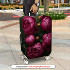 1-Piece Peony Floral Vintage Artistic Elegant Colorful  Suitcase Luggage Cover, Stretch Protective Sleeve