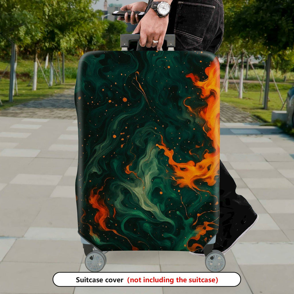 1-Piece Cosmic Flame Swirl Galaxy Artistic Abstract  Suitcase Luggage Cover, Stretch Protective Sleeve