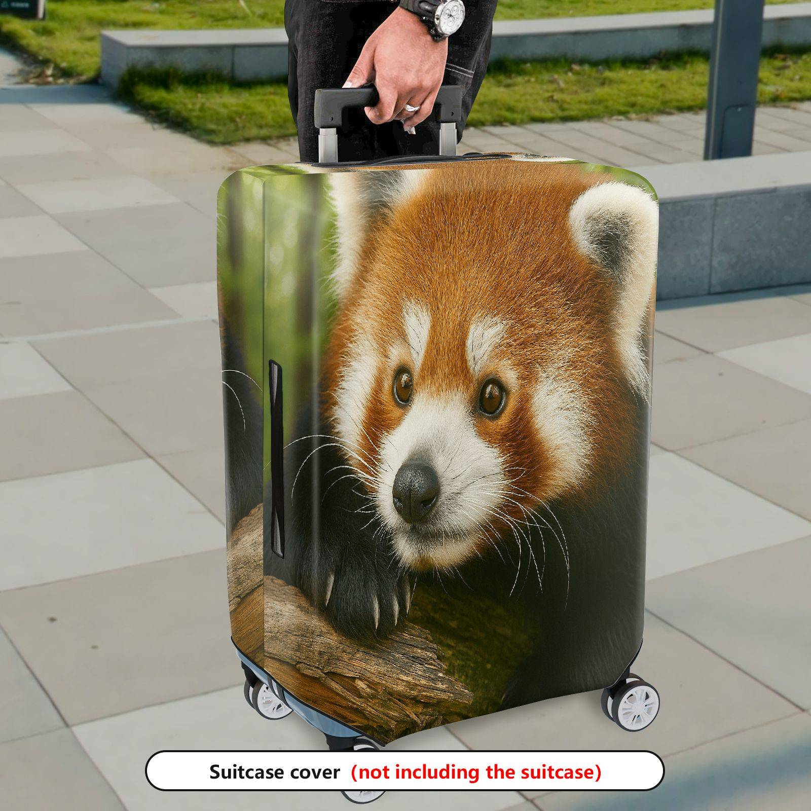 1-Piece Woodland Animal Red Panda Cute Nature Wildlife Forest  Suitcase Luggage Cover, Stretch Protective Sleeve