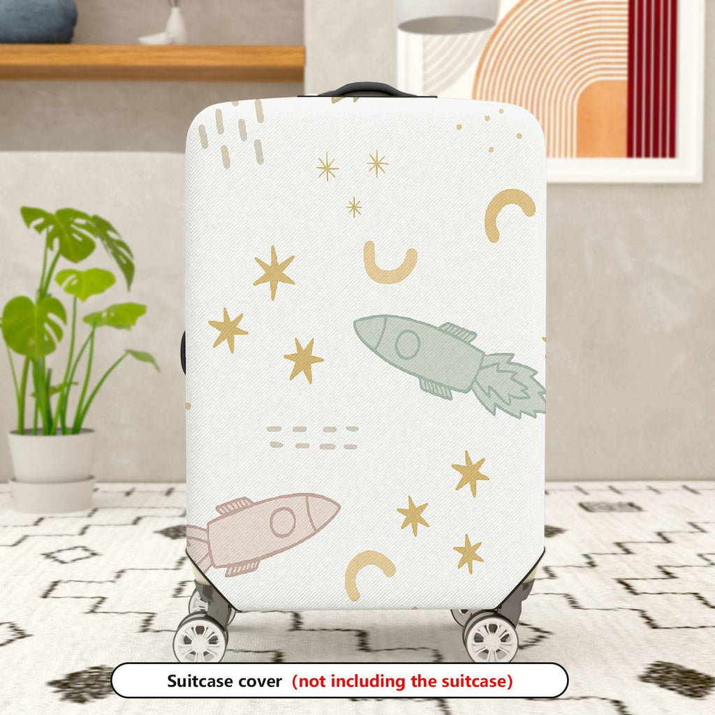 1-Piece Star Rocket Space Astronaut Cosmic Universe  Suitcase Luggage Cover, Stretch Protective Sleeve
