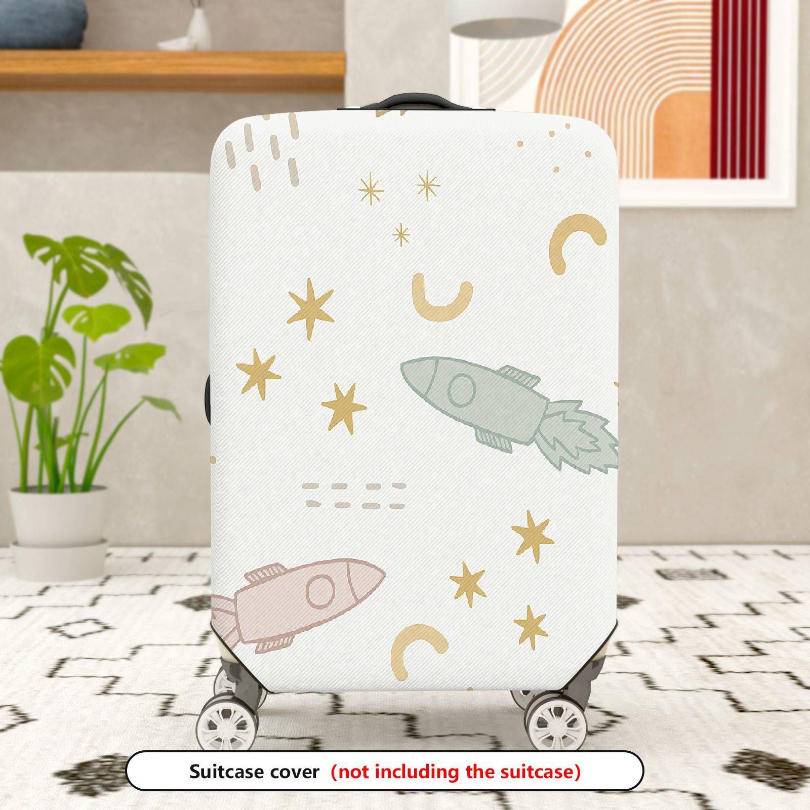 1-Piece Star Rocket Space Astronaut Cosmic Universe  Suitcase Luggage Cover, Stretch Protective Sleeve