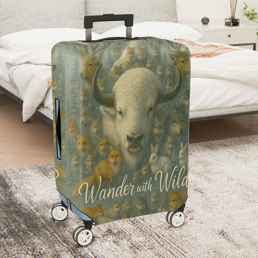 1-Piece Animal Buffalo Deer Wolf Rabbit Fox  Suitcase Luggage Cover, Stretch Protective Sleeve
