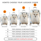 1-Piece Cute Fox Snowy Forest Animal Wildlife Nature Art  Suitcase Luggage Cover, Stretch Protective Sleeve