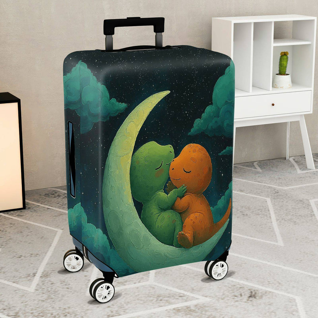 1-Piece Dinosaur Moon Stars Clouds Night Cute  Suitcase Luggage Cover, Stretch Protective Sleeve